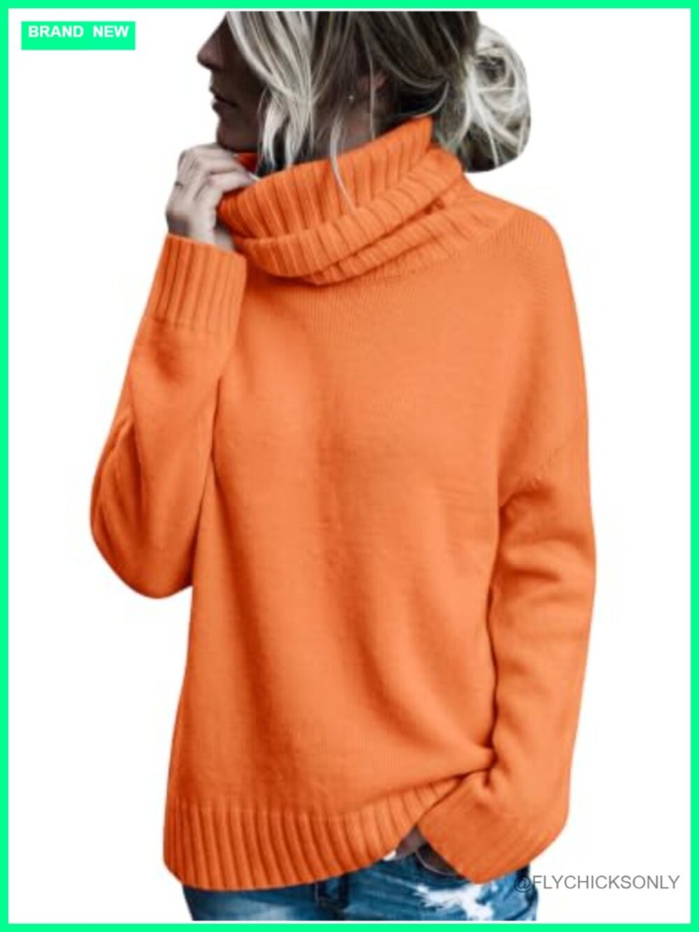 Oversized Turtleneck Cable Knit Pullover Sweater